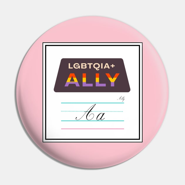 Ally Queer Alphabet Cards Pin by 3mosCreatives