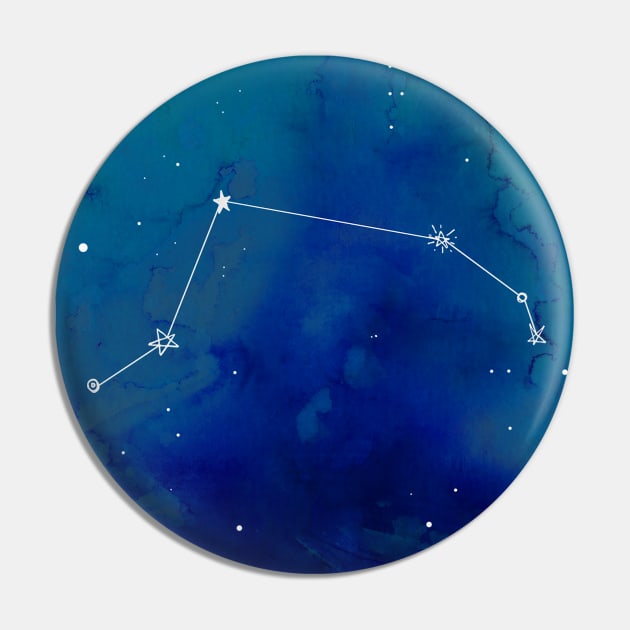 Aries Zodiac Watercolor Constellation Pin by aterkaderk