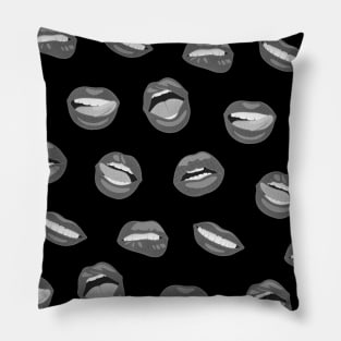 Lips black Pillow