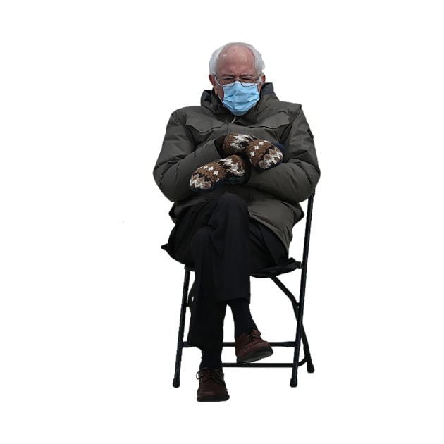 bernie sander sit in chair by heytiyok