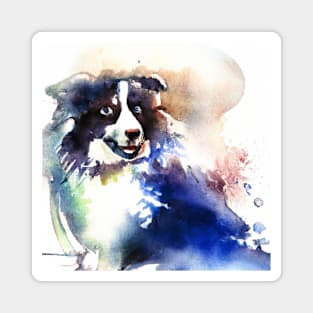 Border Collie Watercolor Painting - Dog Lover Gifts Magnet