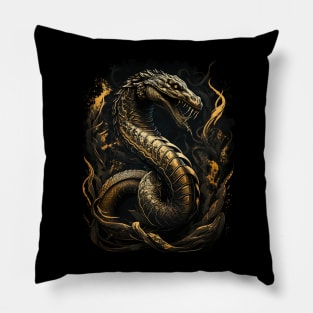 Snake on Fire Pillow