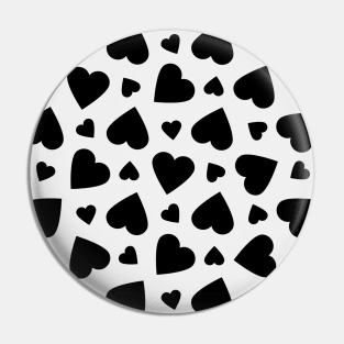 Black Hearts Pattern W Pin