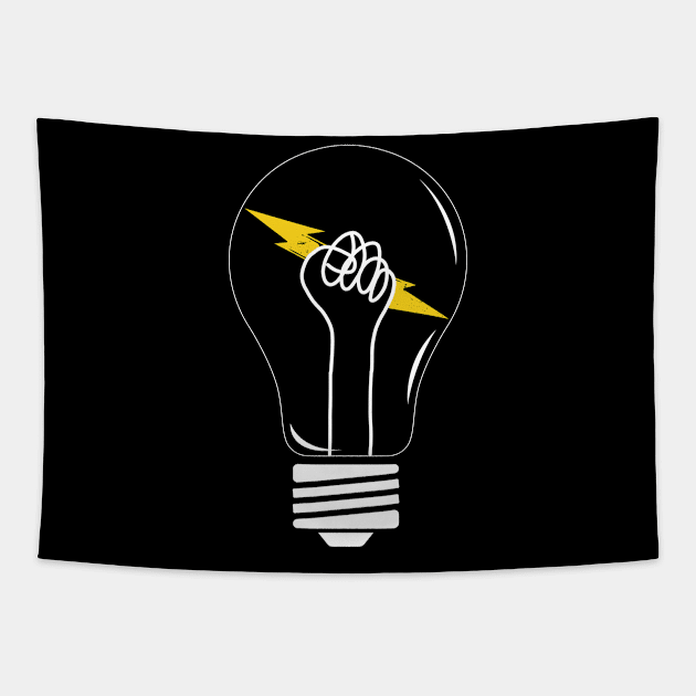 Electrician Light Bulb Tapestry by Caskara