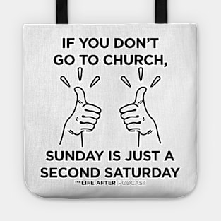 Second Saturday | White Items Tote