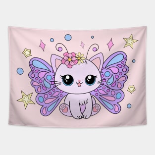 Kawaii Kitty Cat Fairy Tapestry