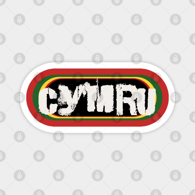 Cymru, authentic official Welsh supporter T-Shirt Magnet by Teessential