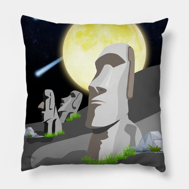 Easter Island Pillow by Jenex