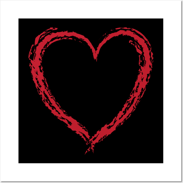 Simple Heart Shape Drawing for Valentine's Day or Love concept