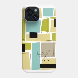 Blue Yellow Green Rectangles Mid Century Phone Case