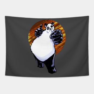 Buddy Panda with Gold Background Tapestry