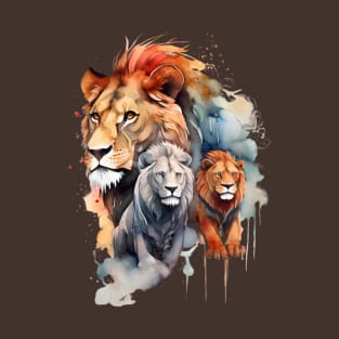 Elegant watercolor silhouettes of lions T-Shirt