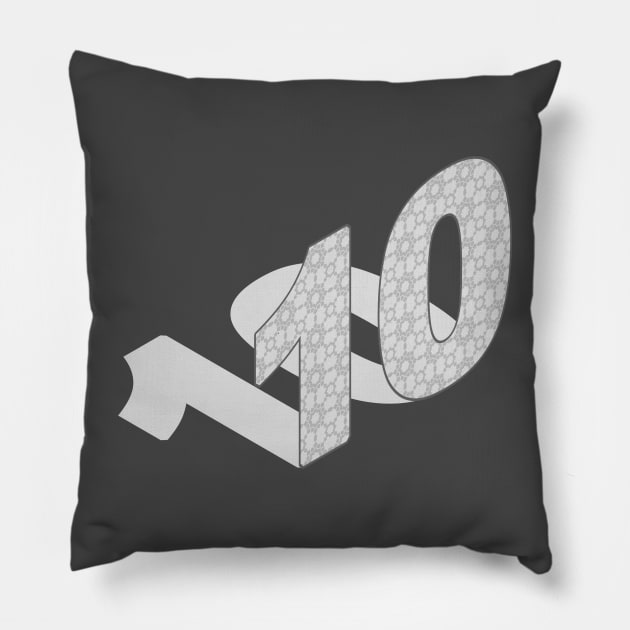 Isometric Number, Number Ten Pillow by PoshGeometry