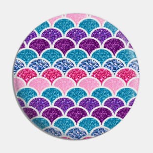 1980s preppy summer purple pink turquoise blue mermaid scales Pin