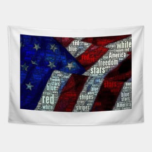 Stars and Stripes Word Art Tapestry