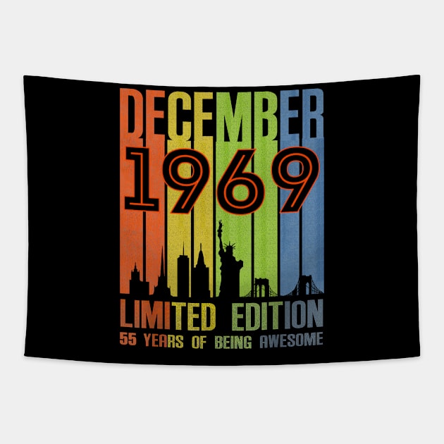 December 1969 55 Years Of Being Awesome Limited Edition Tapestry by nakaahikithuy