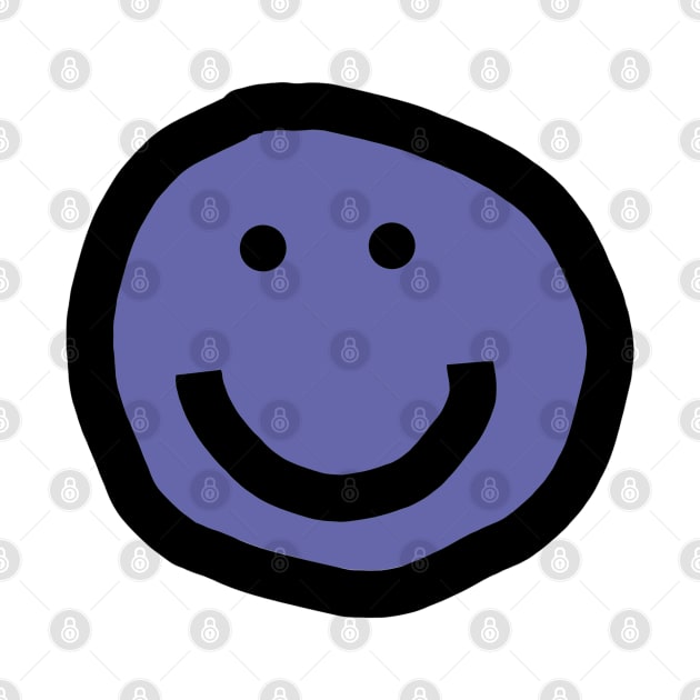 Very Peri Periwinkle Minimal Happy Smiley Face Color of the Year 2022 by ellenhenryart