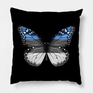 Estonian Flag  Butterfly - Gift for Estonian From Estonia Pillow