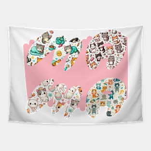 Mama Cat Pattern Tapestry