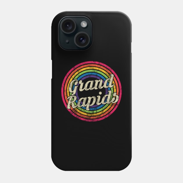 Grand Rapids - Retro Rainbow Faded-Style Phone Case by MaydenArt