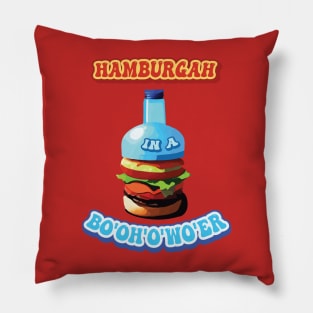 Funny Hamburger in a Bo’oh’o’wo’er Water Slang of British Accent Pillow