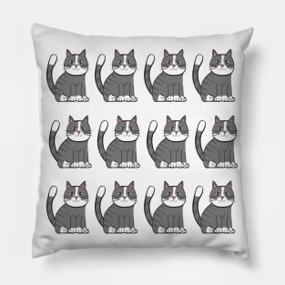 Cute gray cat pattern Pillow