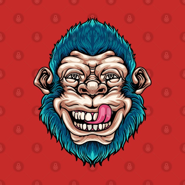 Funny monkey head by Mako Design 