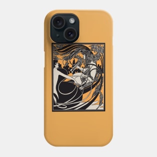 Flute Lady (black on gold) Phone Case