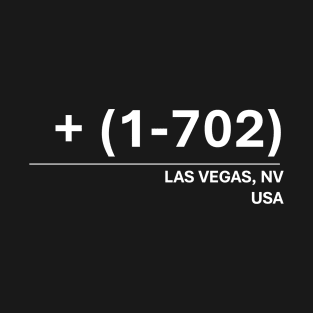 Las Vegas, NV Area Code 702 Contact Design (white) T-Shirt