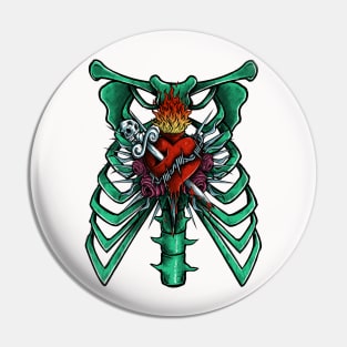 GREEN SKULL Pin