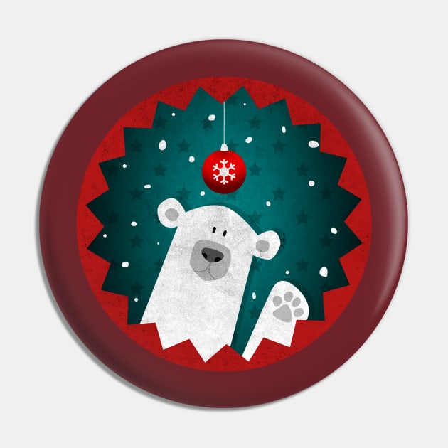 A Polar Bear Christmas Pin by Bumblebeast