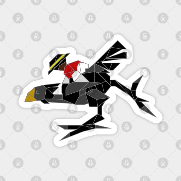 Geometric Jockey Joe and Black Chocobo Teioh Magnet by inotyler