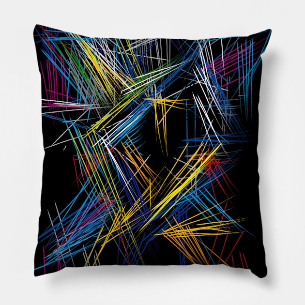 Abstract Color Scifi Pattern Pillow by Nikokosmos