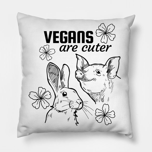 Vegans are cuter, and that's true! Pillow by Purrfect