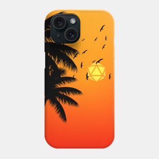 Tropical Sunset D20 Dice Sun RPG Roleplaying Landscapes Phone Case