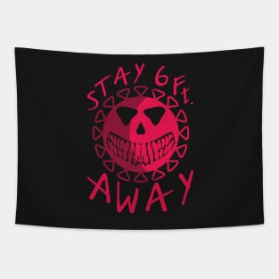 Stay 6 Feet Away Virus Skull Tapestry