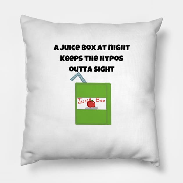 A Juice Box At Night Keeps The Hypos Outta Sight Pillow by CatGirl101