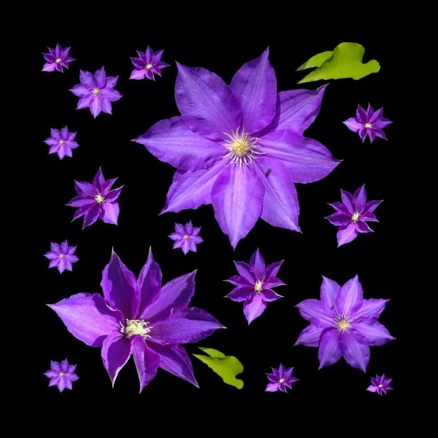 Purple Clematis Pattern by Moonlit Midnight Arts