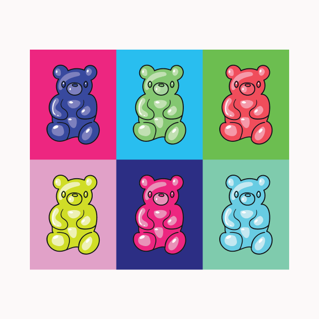 Gummy Cartoon Bears Pop Art by Ichaku