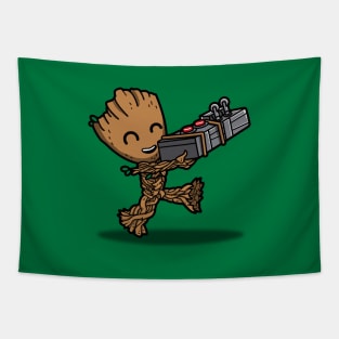 Funny Kawaii Cute Cool Alien Superhero Gamer Cartoon Tapestry