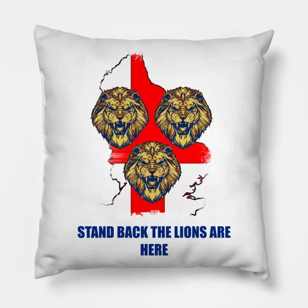 England Euro 2021 Lions, Stand back Pillow by FasBytes