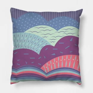 Abstract mountains and sky Pillow