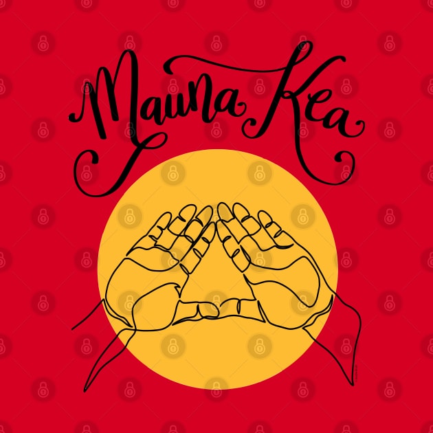 We Are Mauna Kea Hawaii Mountain Hand Sign Symbol by DoubleBrush
