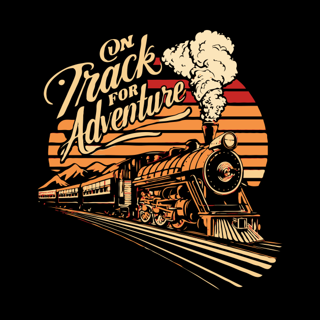 On Track For Adventure, Retro Train Lovers by Chrislkf