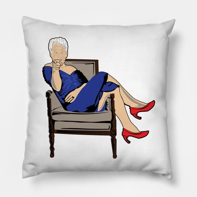 BIll Clinton In Blue Dress Pillow by CabalCollection