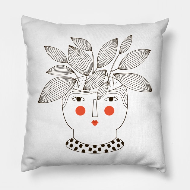 Plant Lady Pillow by Sam Pernoski