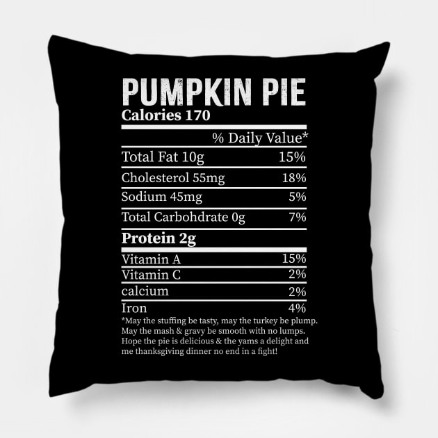 PUMPKIN PIE Calories Facts Halloween Costume gift Pillow by star trek fanart and more