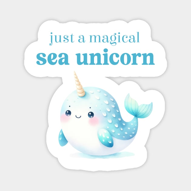 Just a Magical Sea Unicorn Magnet by Teresa's Store 1