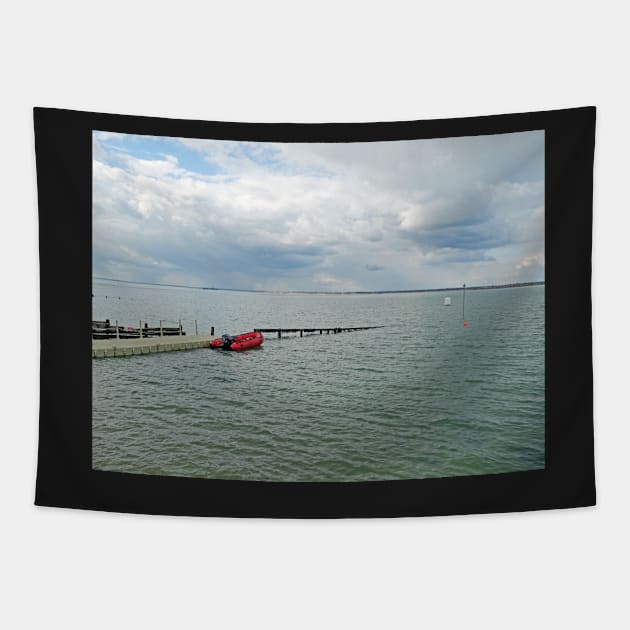 Boat at Colwell Bay Isle of Wight Tapestry by fantastic-designs