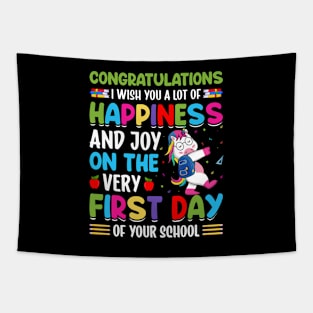 Congratulations I Wish You A Lot Of Happiness And Joy On The Very First Day Of Your School Tapestry